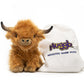 Brown Highland Cow - Warmable, Weighted, Washable  - Dimensions: Approx. 12" tall, 2 lbs