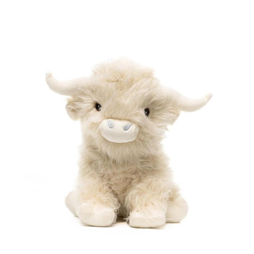 White Highland Cow - Warmable, Weighted, Washable  - Dimensions: Approx. 12" tall, 2 lbs